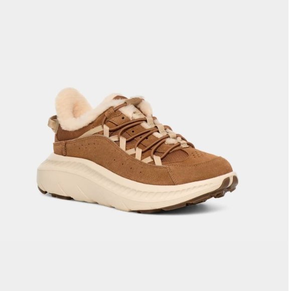 UGG Men's CA805 V2 Remix Heritage Suede Shearling Sneakers Size 8 Chestnut Brown - Picture 1 of 10